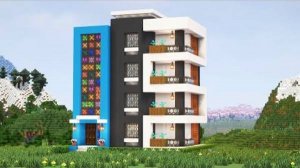 Многоэтажка в майнкрафте.