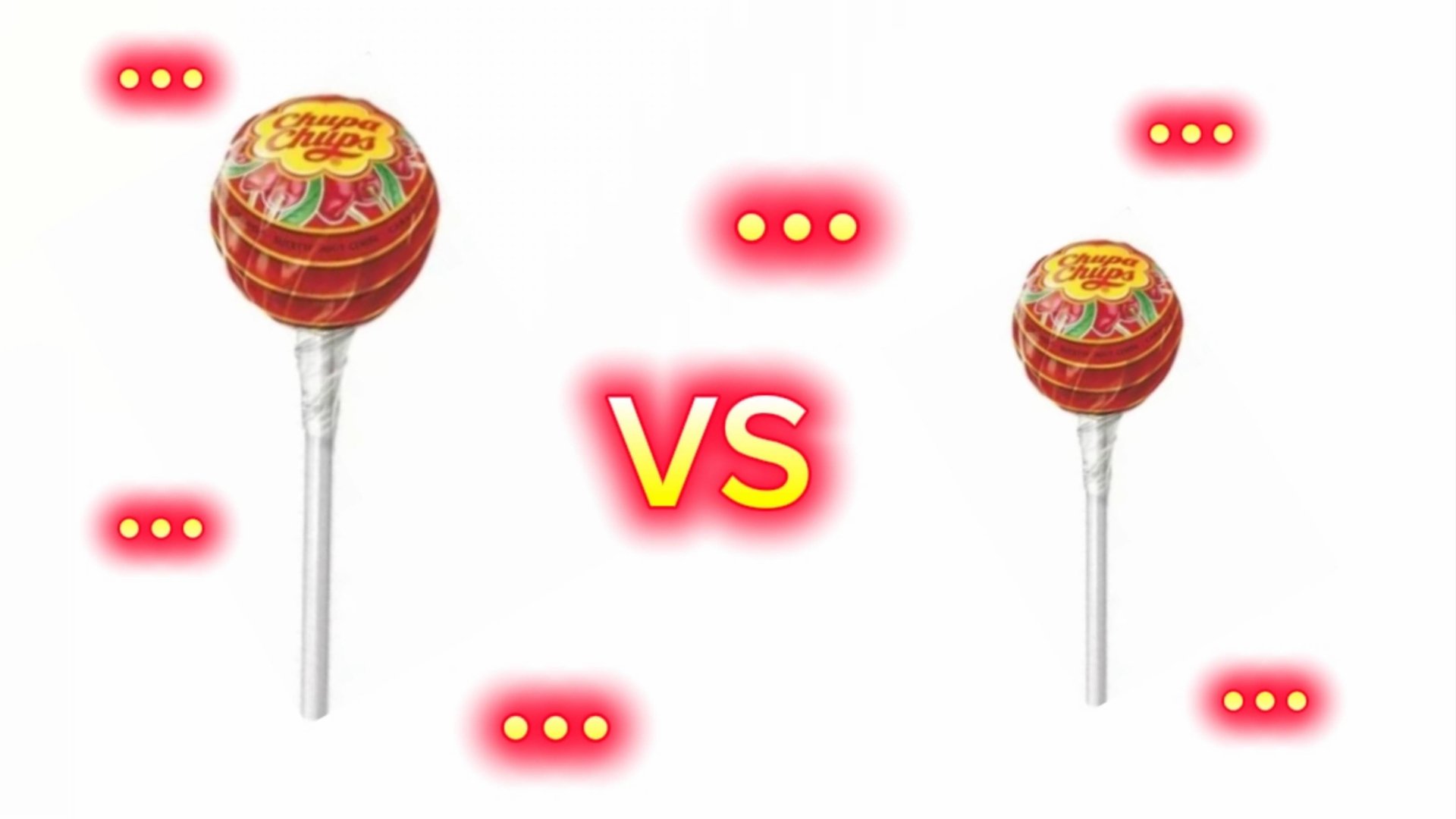 Сравнение маленького и большого 
чупа-чупса