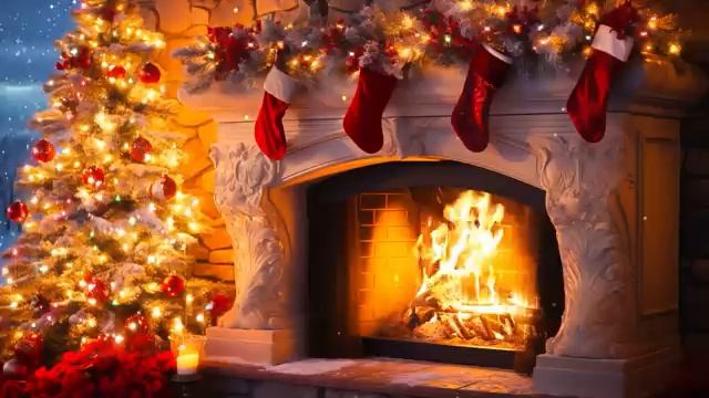 Heavenly Christmas Music Fireplace Sounds Relaxing Christmas Background Music Fireplace Ambience