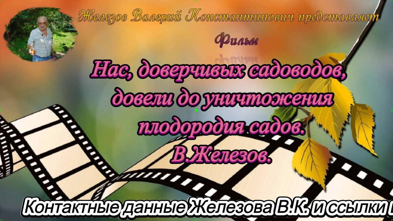 Нас, доверчивых садоводов, довели до уничтожения плодородия садов. В.Железов. смотреть онлайн