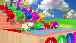 ЗАНИМАТЕЛЬНЫЕ КРАСОЧНЫЕ МУЛЬТИКИ ДЛЯ МАЛЫШЕЙ. РАЗНОЦВЕТНЫЕ ЗВЕРЯТА БЕГАЮТ ПО ДОРОЖКЕ.