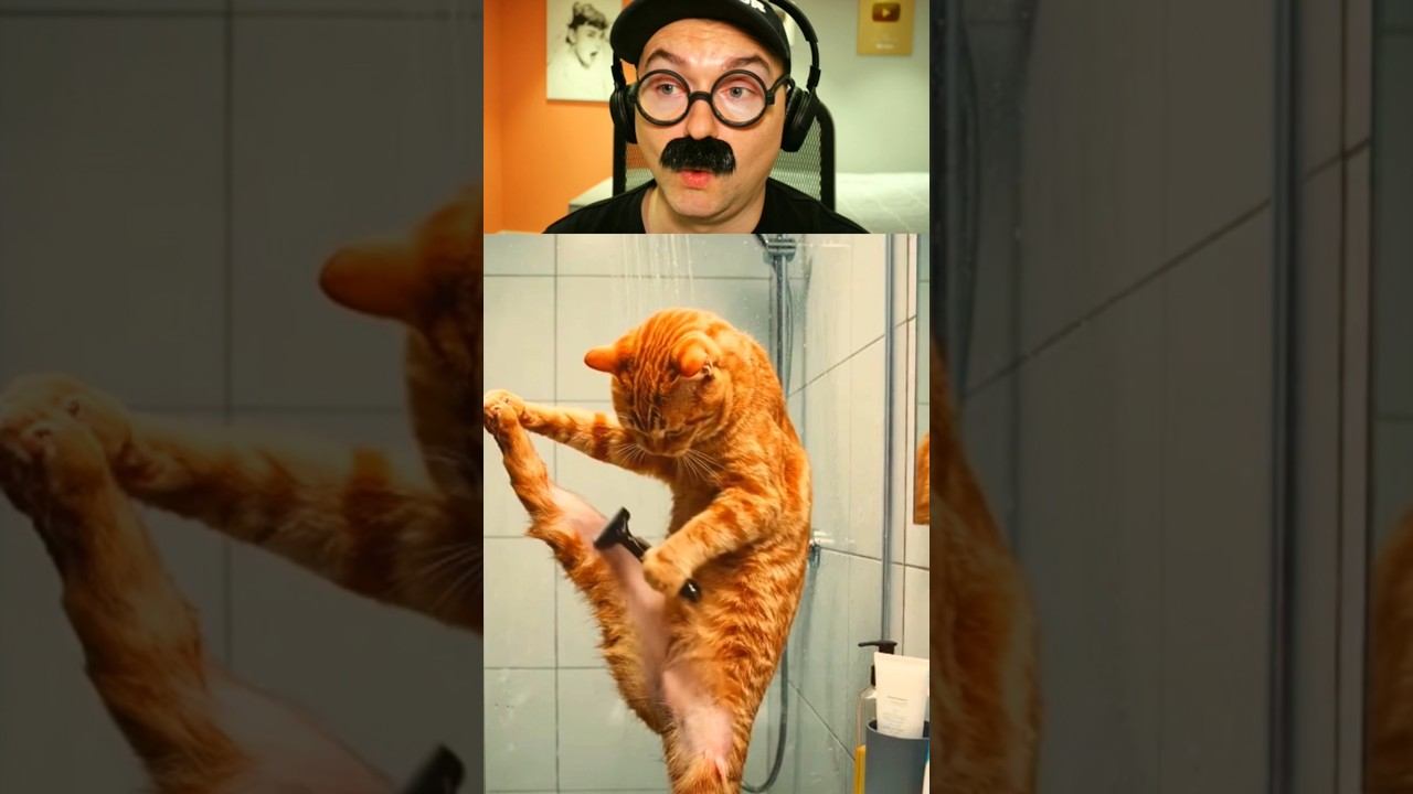 Кошка бреет ножку смотреть онлайн