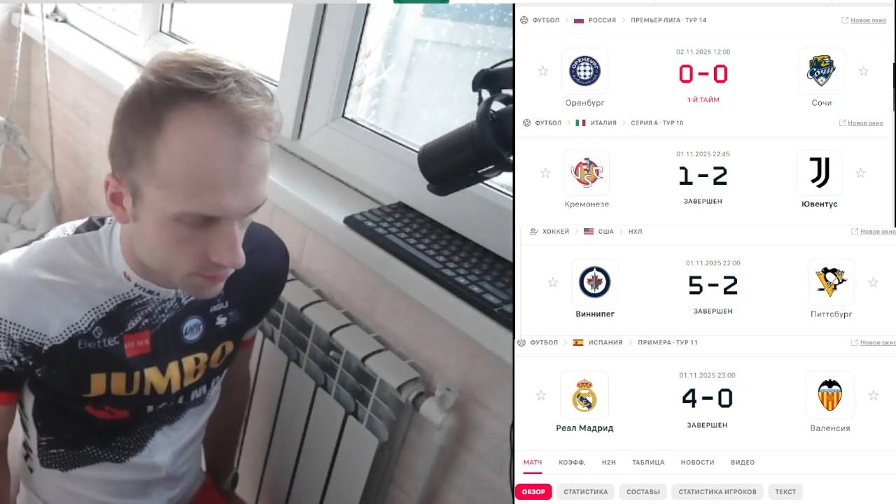 Оренбург - Сочи | Текстовая трансляция