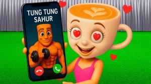 я устроил свидание BALLERINA CAPPUCCINA  и TUNG TUNG SAHUR