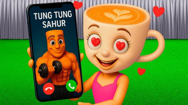 я устроил свидание BALLERINA CAPPUCCINA  и TUNG TUNG SAHUR