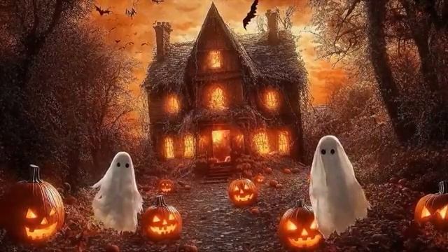Halloween Night Ambience Haunted Village At Midnight Spooky Sounds Eerie Music