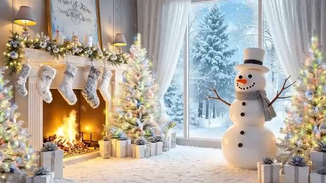 Cozy Winter Fireplace Christmas Relaxing Music Holiday Fireplace Relaxing Music Winter Christmas смотреть онлайн
