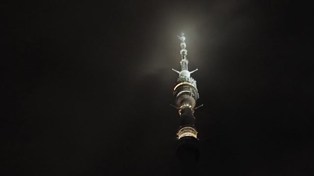 Останкинская башня (Москва) в сильный мороз. смотреть онлайн