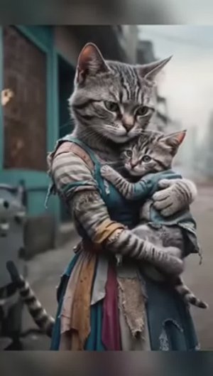 Бедная мама-кошка 😿❤️