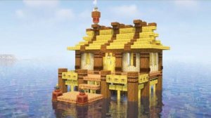 Дом на воде в майнкрафте.