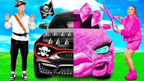 Розовая машина Vs Черная машина Челлендж | Сумасшедший Челлендж от TeamTeen Challenge