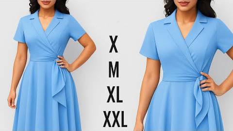 Платье с английским воротником + юбка-солнце ｜ Пошаговое руководство по выкройке для начинающих. смотреть онлайн