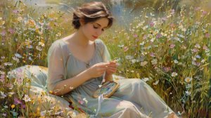 девушка в цветах