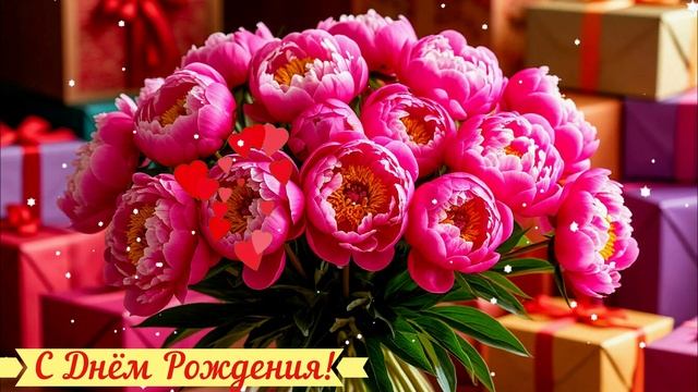 С Днём Рождения! Поздравление КРАСИВАЯ Открытка Видео смотреть онлайн