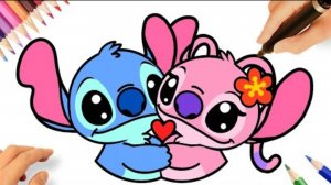 КАК НАРИСОВАТЬ МИЛОГО СТИЧА И АНГЕЛА ВМЕСТЕ 💗