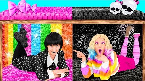 Секретные Домики под Кроватью с Уэнсдей Аддамс | Смешные Ситуации и Неудачи от TeamTeen Challenge смотреть онлайн