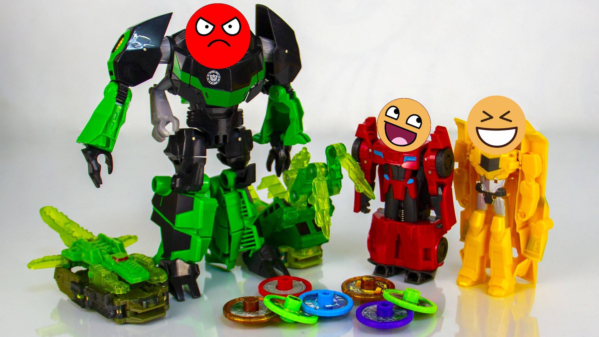 Трансформеры Сайдсвайп и Бамблби шутят с роботом Гримлоком. Мультики для детей. смотреть онлайн