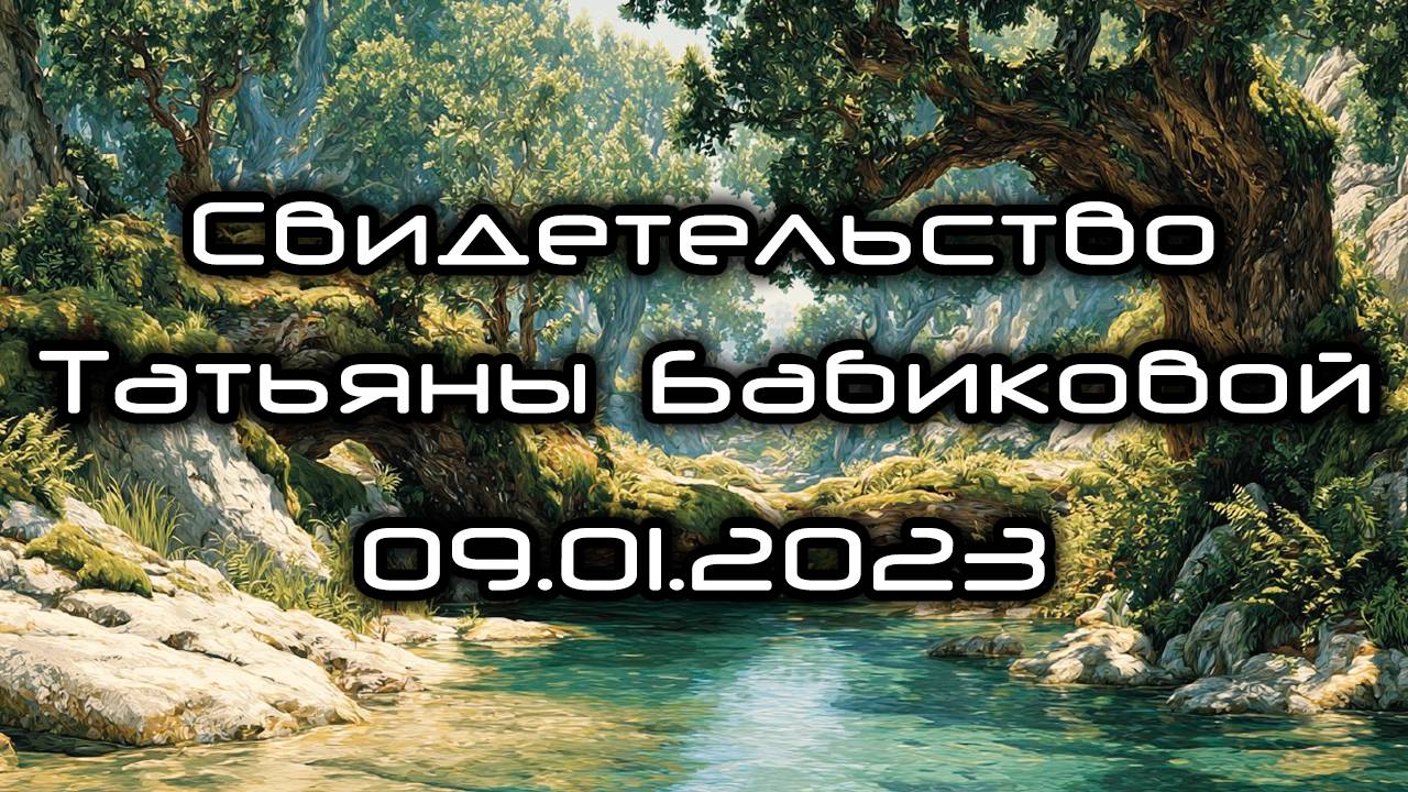 Свидетельство Татьяны Бабиковой 09.01.2023 смотреть онлайн