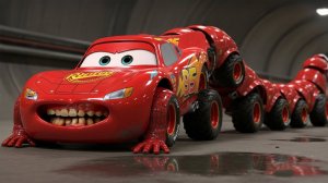 Мультфильм, котик и его папа спасают город от злой машинки