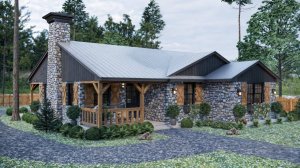 Идеальный дом в рустикальном стиле 11x13 м! 🌿 Каменный дом с 3 спальнями для семьи