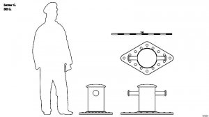 Битенг G. Чертёж. Bitt G. Drawings.