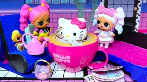 ХЕЛЛОУ КИТТИ В КАПУЧИНО😲😜 сюрприз для кукол ЛОЛ мультики с игрушками LOL HELLO KITTY ДАРИНЕЛКА