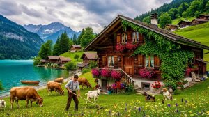 Швейцария - Самая красивая сельская местность на Земле | Райский день в Швейцарских Альпах (4K)