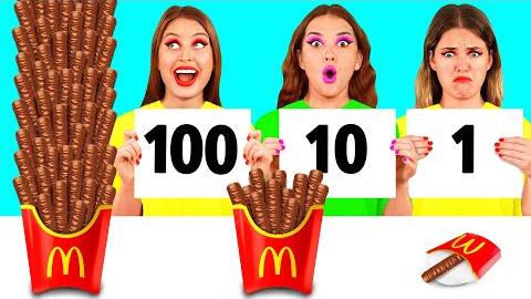 100 Слоев Еды Челлендж | Фантастические Лайфхаки с Едой от TeamTeen Challenge смотреть онлайн