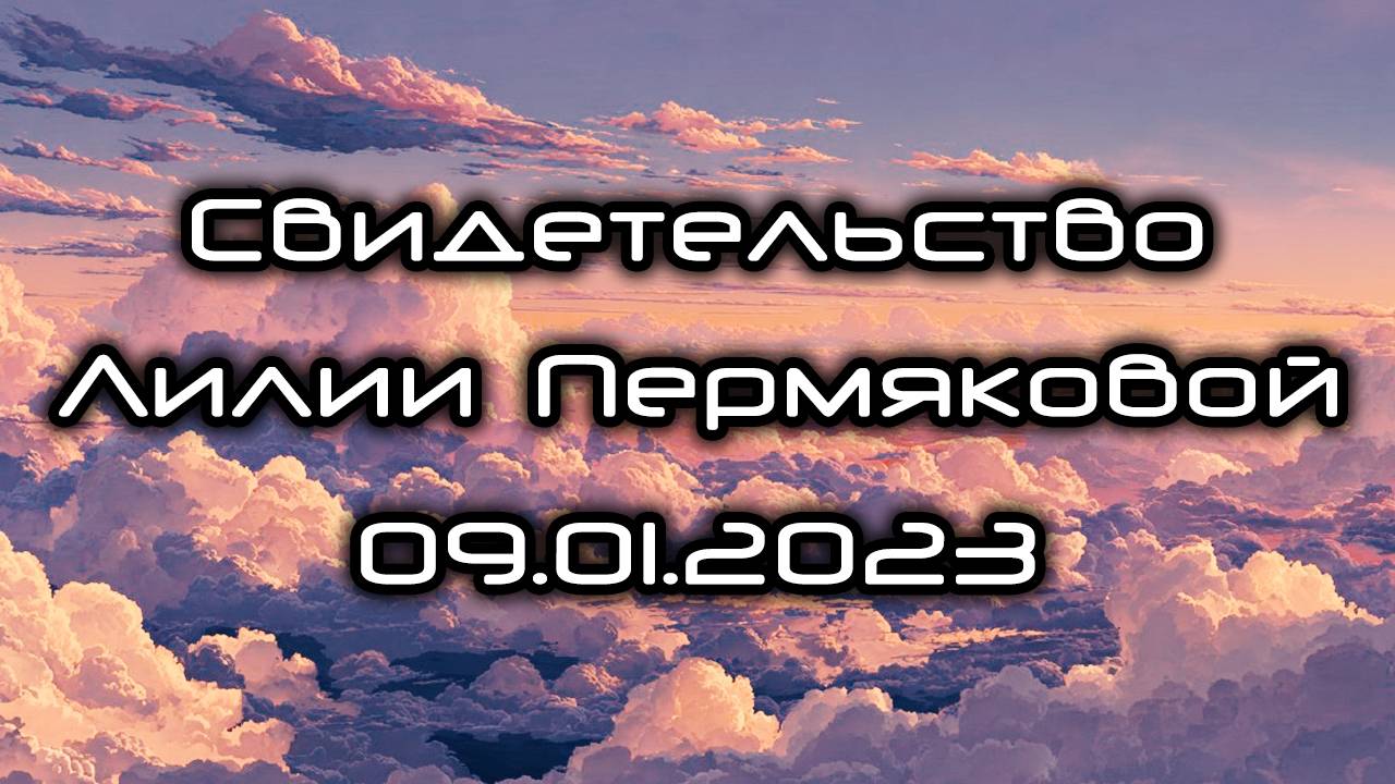 Свидетельство Лилии Пермяковой 09.01.2023 смотреть онлайн