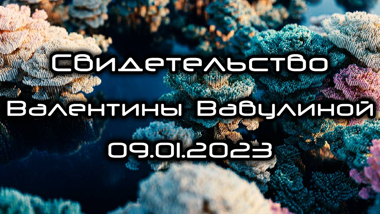 Свидетельство Валентины Вавулиной 09.01.2023 смотреть онлайн