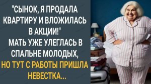 "Сынок я продала квартиру и вложилась в акции!" Мать уже улеглась в спальне молодых, но тут...