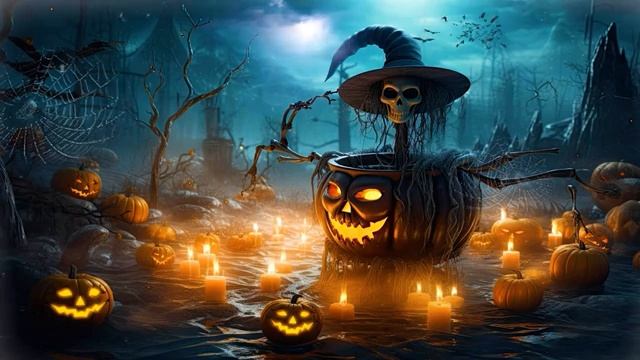 1 Hour Relaxing Halloween Music Spooky Ambience Halloween Night And Scary Halloween Sounds