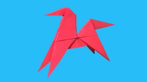 Лошадь из бумаги. Оригами лошадка. Красная лошадь из бумаги. Новогодняя поделка из бумаги