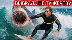 АКУЛА В ШОКЕ: она напала НЕ НА ТОГО парня. Что сделал серфер, когда акула атаковала?!