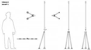 Гюйсшток E. Чертёж. Jack-staff E. Drawings.