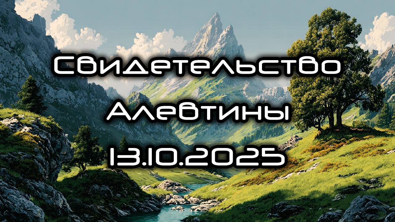 Свидетельство Алевтины 13.10.2025 смотреть онлайн
