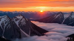 Футаж. Горы. Солнце.