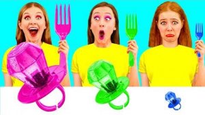 Большая, Средняя или Маленькая Тарелка Челлендж | Фантастические Лайфхаки с Едой TeamTeen Challenge