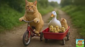 МУЛЬТИКИ ДЛЯ ДЕТЕЙ, Мама-кошка спасает утят и варит им спагетти! 🍝🦆