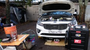 Kia Carnival III 2.2 CRDi A8LF2 полная аппаратная замена масла ATF в АКПП своими руками аппаратом
