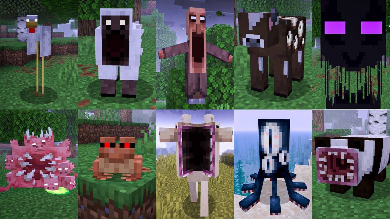 ВСЕ ВИДЫ СТРАШНЫХ ВЕРСИЙ МОБОВ В МАЙНКРАФТ ! SCARY MOBS ADDON MOD MINECRAFT BEDROCK смотреть онлайн
