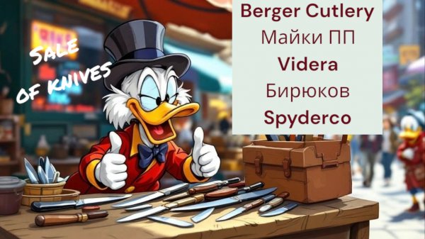 Продажа ножей с обзором: Berger Cutlery, Майки ПП, Videra, Endela и Бирюков.