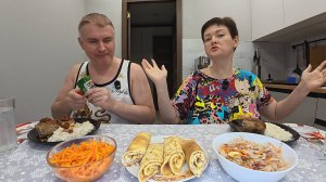 Мукбанг совсем ОБНИЩАЛИ, последний ХРЕН без соли доедаем! Простой и лёгкий семейный ужин в России