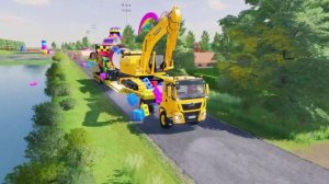 МУЛЬТИКИ ПРО МАШИНКИ. ПЕРЕВОЗКА РАЗНЫХ МАШИН НА ОГРОМНЫХ АВТОВОЗАХ. КРАСОЧНЫЙ МУЛЬТФИЛЬМ.