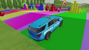 МУЛЬТИКИ ПРО МАШИНКИ. ГРУЗОВИКИ ПЕРЕВОЗЯТ ПОЛИЦЕЙСКИЕ МАШИНКИ С МИГАЛКАМИ И СИРЕНАМИ.