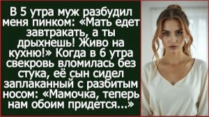 ИСТОРИЯ ИЗ ЖИЗНИ/Мать едет к нам завтракать, живо на кухню,- заорал на меня муж