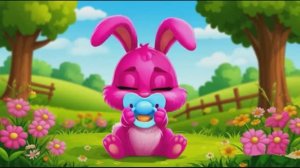 Розовый зайчик веселится в лесу