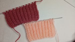 Английская резинка спицами (2-й вариант, без накидов). Полупатентная резинка