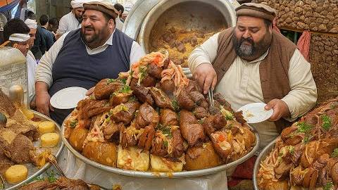 Завтрак в Афганистане. Традиционная недорогая уличная еда. смотреть онлайн
