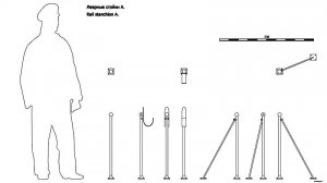 Леерные стойки A. Чертёж. Rail stanchion A. Drawings.